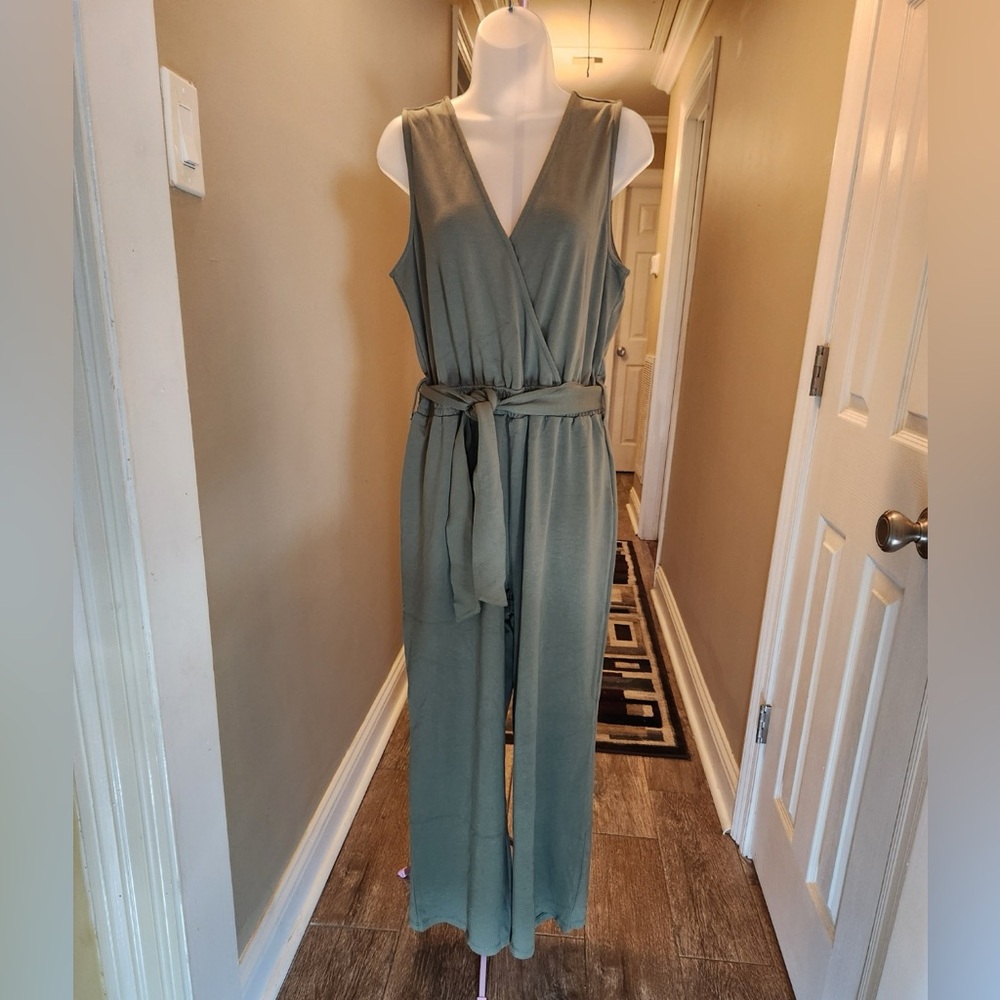 Sleek Olive Green Jumpsuit